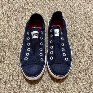 Converse Navy Laceless Sneakers